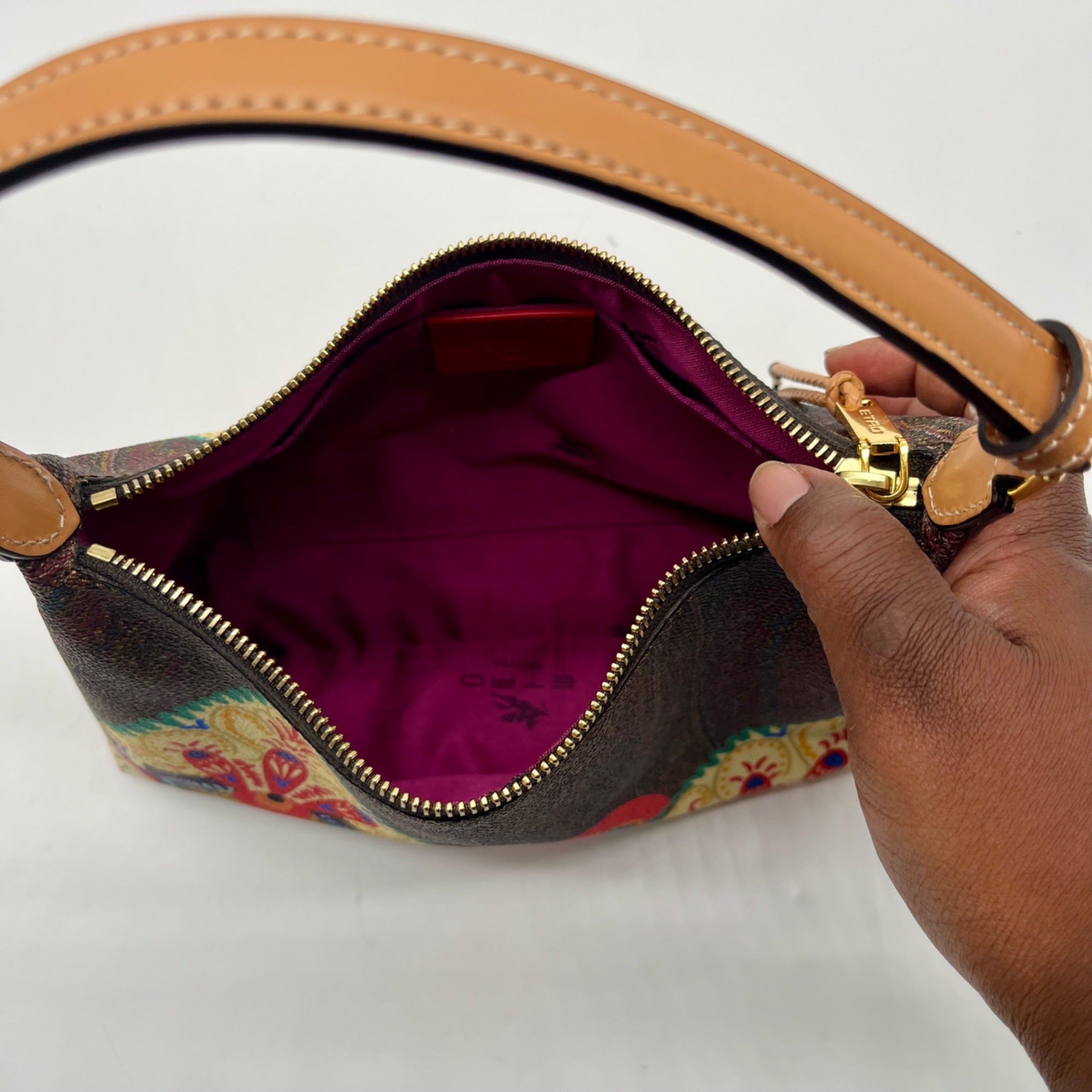 Etro Multicolored Canvas Shoulder Bag