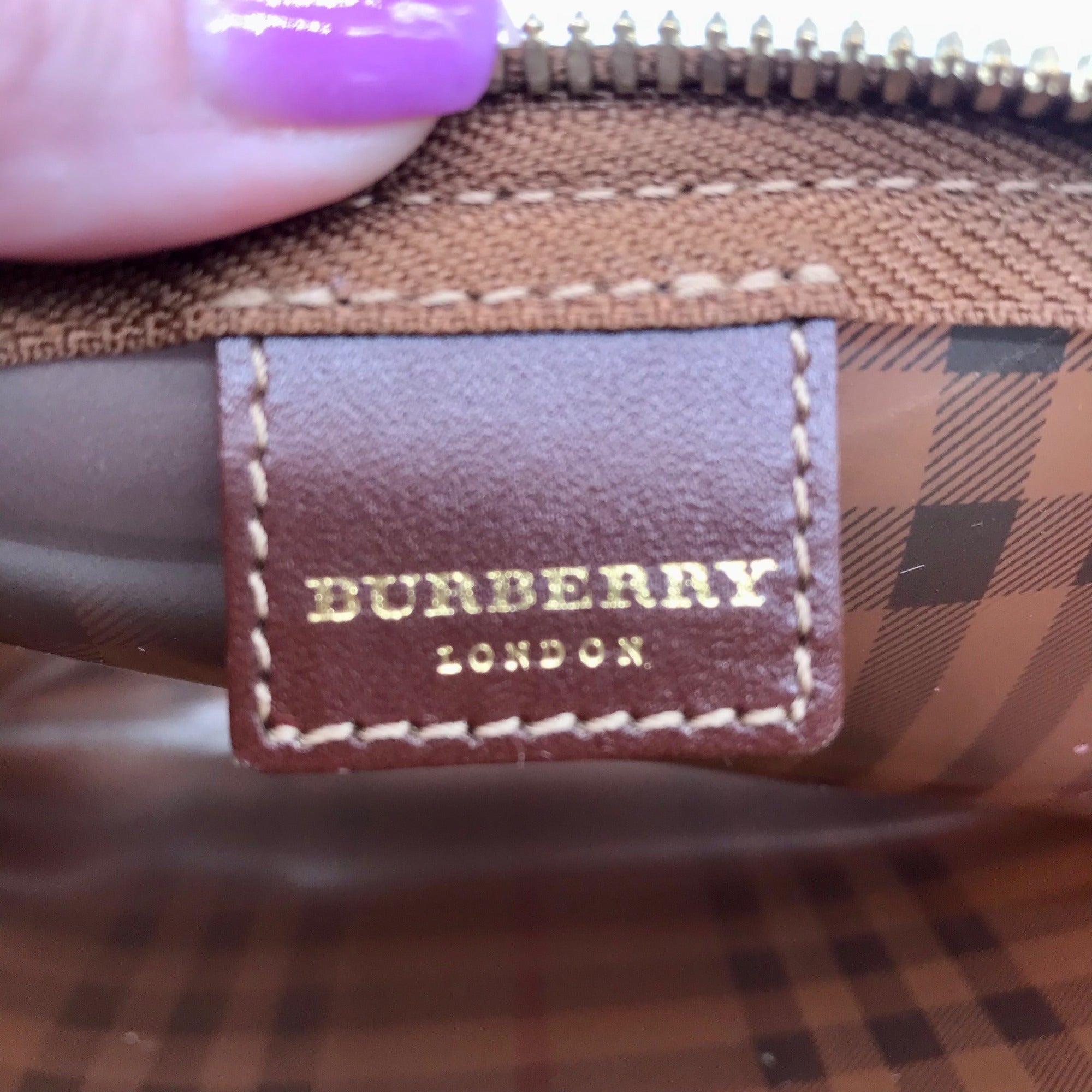 Burberry Brown Vinyl Nova Check Shoulder Bag