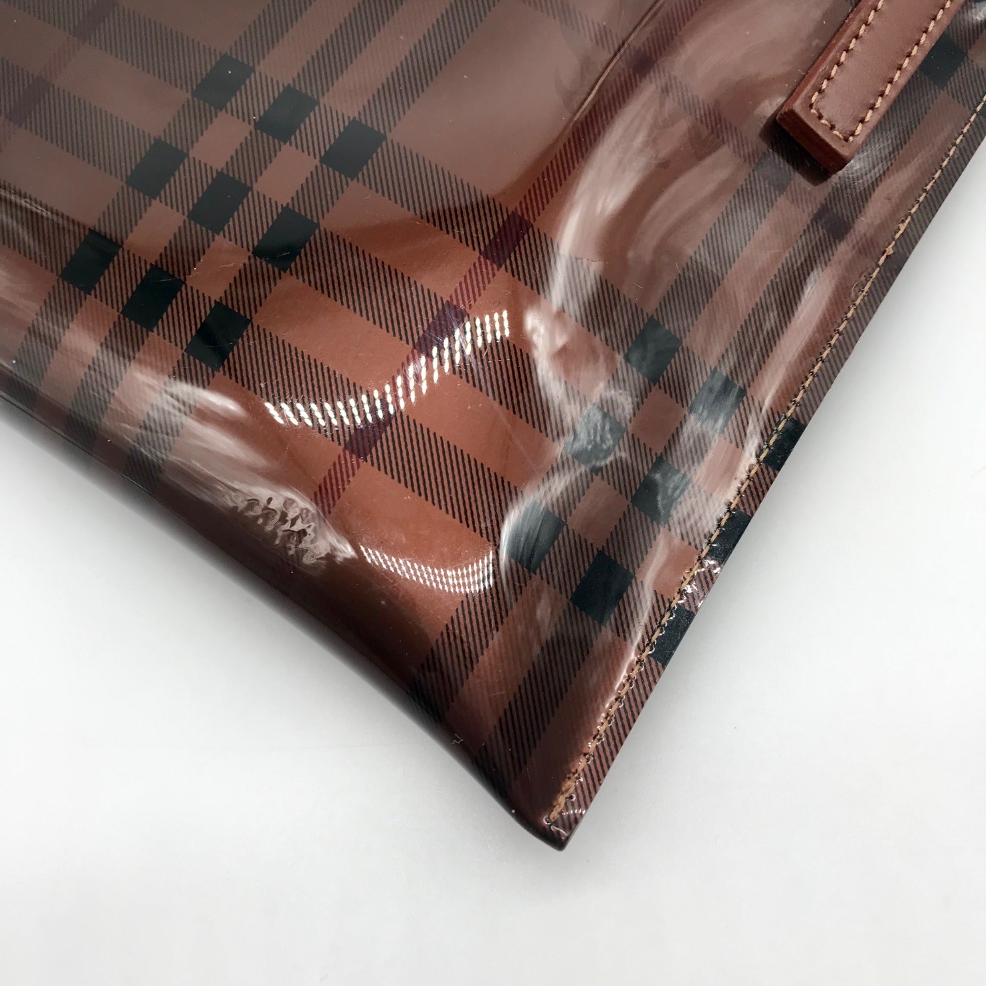 Burberry Brown Vinyl Nova Check Shoulder Bag
