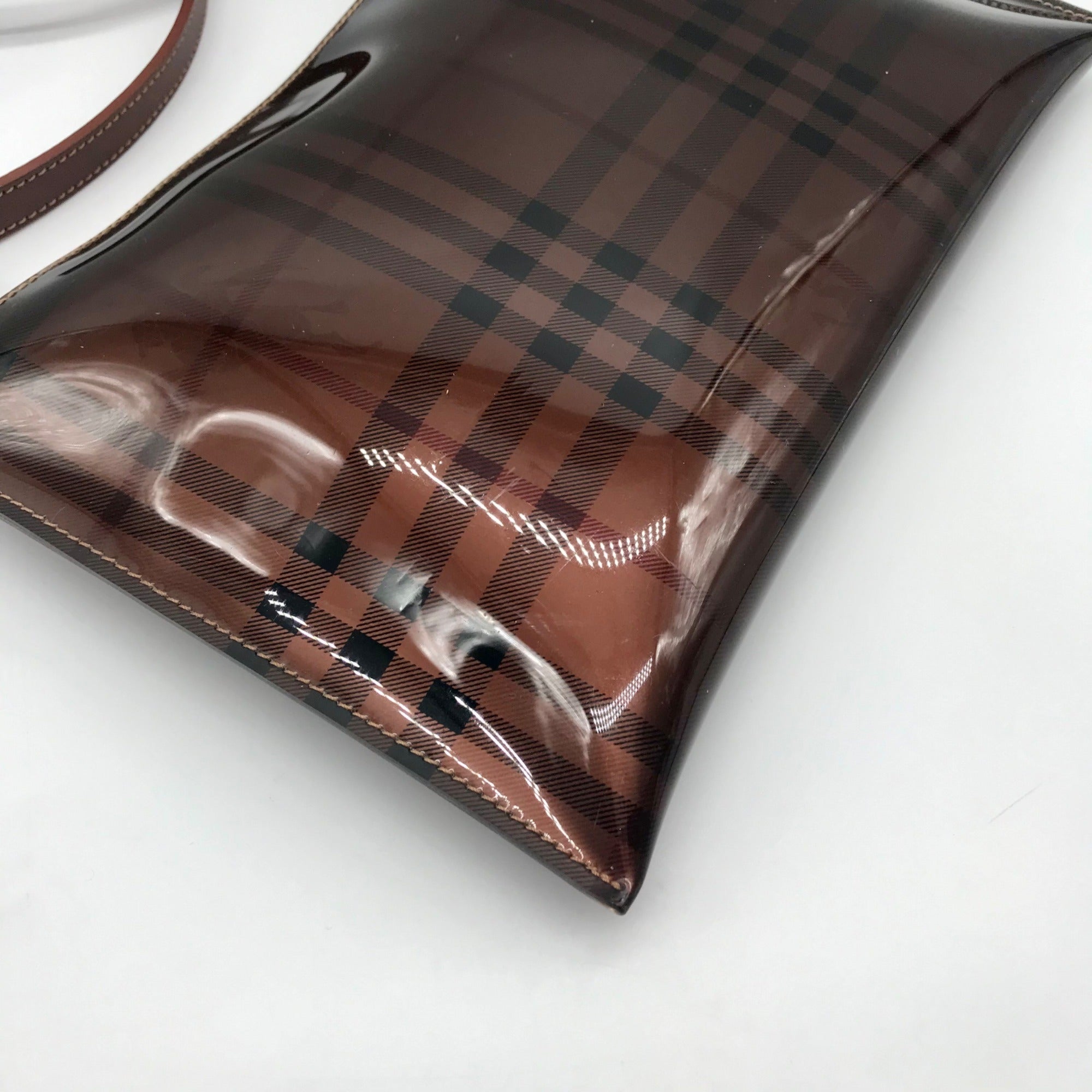 Burberry Brown Vinyl Nova Check Shoulder Bag