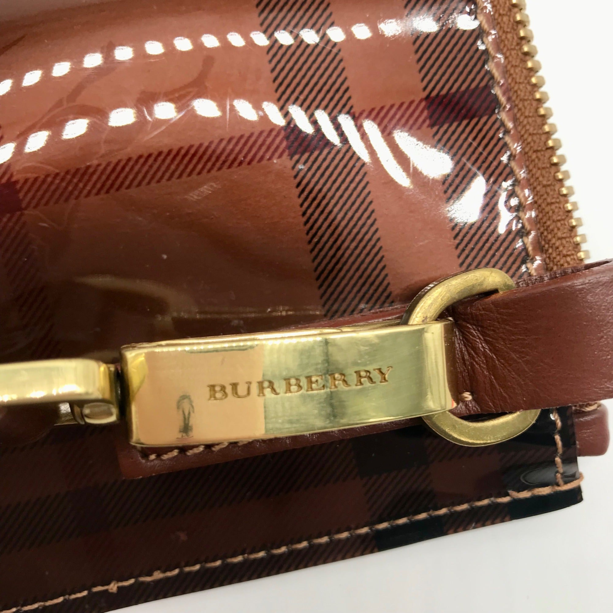 Burberry Brown Vinyl Nova Check Shoulder Bag