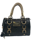 Gianni Versace Madonna Quilted Patent Leather Snap Out Of It Satchel Bag