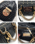 Gianni Versace Madonna Quilted Patent Leather Snap Out Of It Satchel Bag