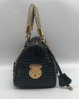 Gianni Versace Madonna Quilted Patent Leather Snap Out Of It Satchel Bag