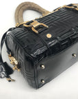 Gianni Versace Madonna Quilted Patent Leather Snap Out Of It Satchel Bag