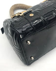 Gianni Versace Madonna Quilted Patent Leather Snap Out Of It Satchel Bag