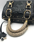 Gianni Versace Madonna Quilted Patent Leather Snap Out Of It Satchel Bag