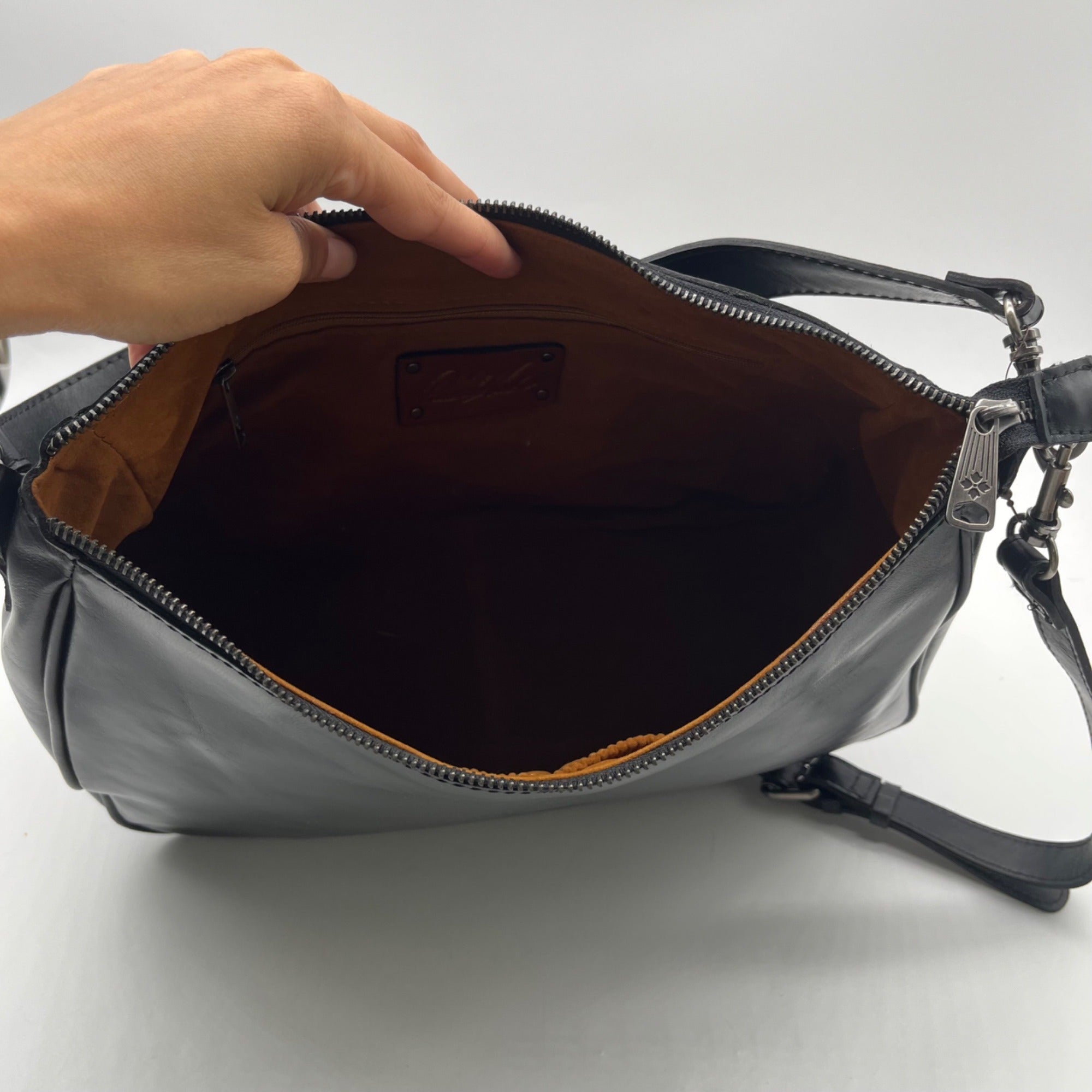 Patricia Nash Athani Black Large Leather Shoulder Bag