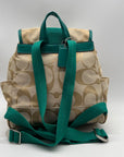 Coach Khaki And Blue Vintage Canvas Backpack
