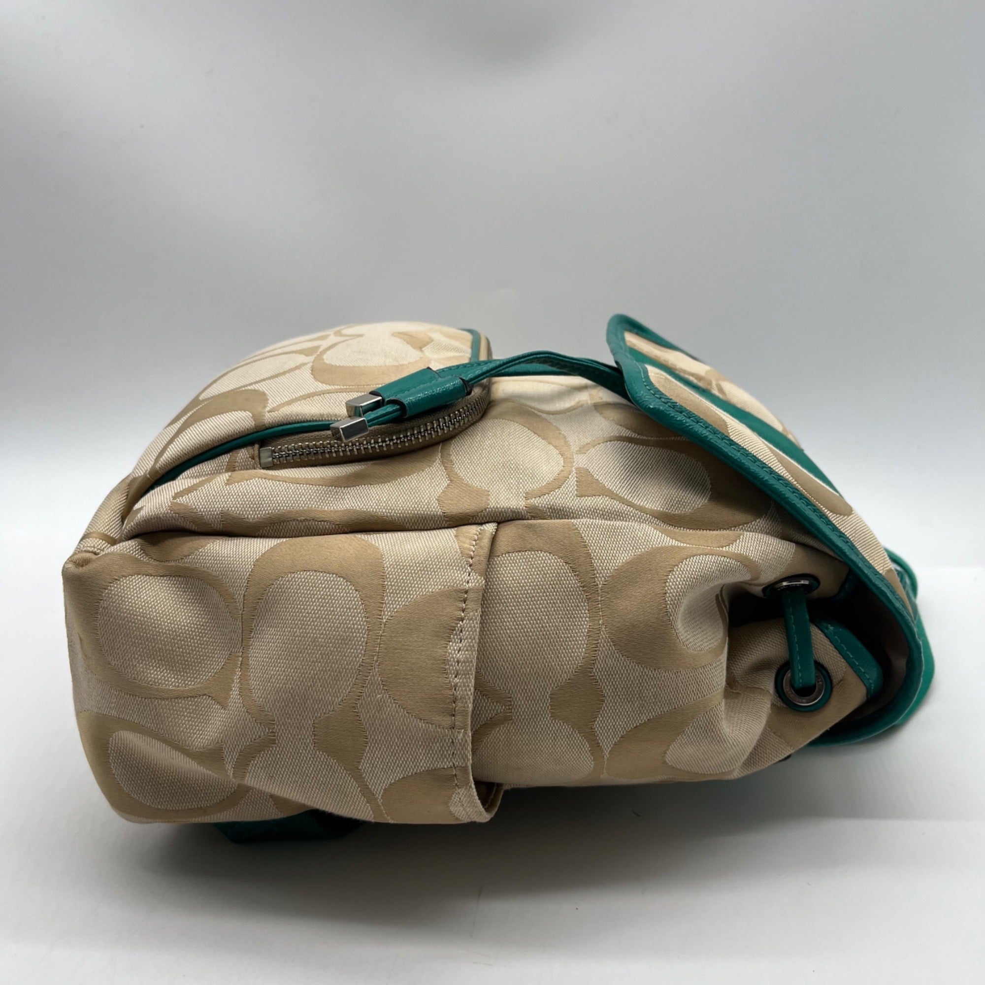 Coach Khaki And Blue Vintage Canvas Backpack