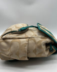 Coach Khaki And Blue Vintage Canvas Backpack