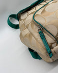 Coach Khaki And Blue Vintage Canvas Backpack