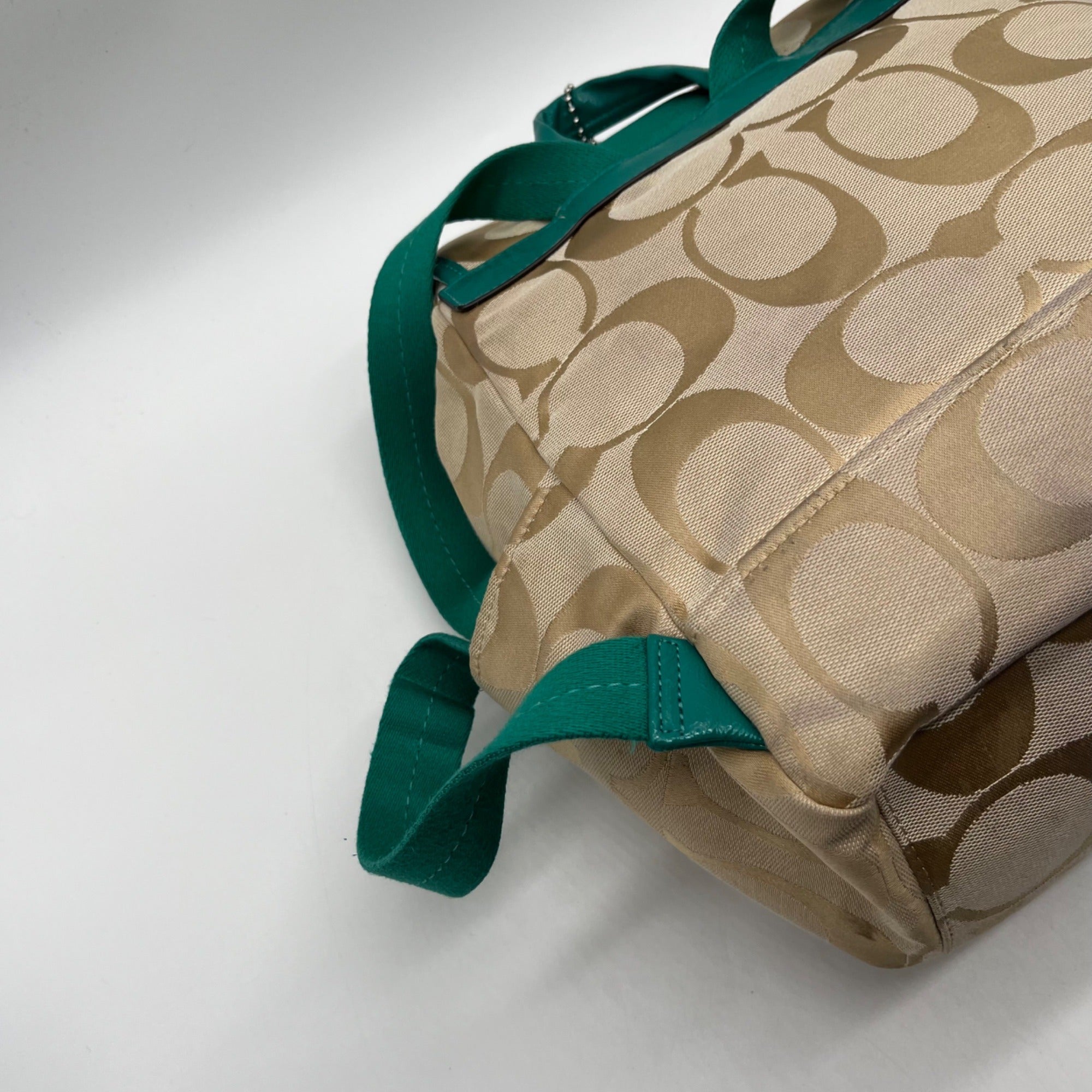 Coach Khaki And Blue Vintage Canvas Backpack