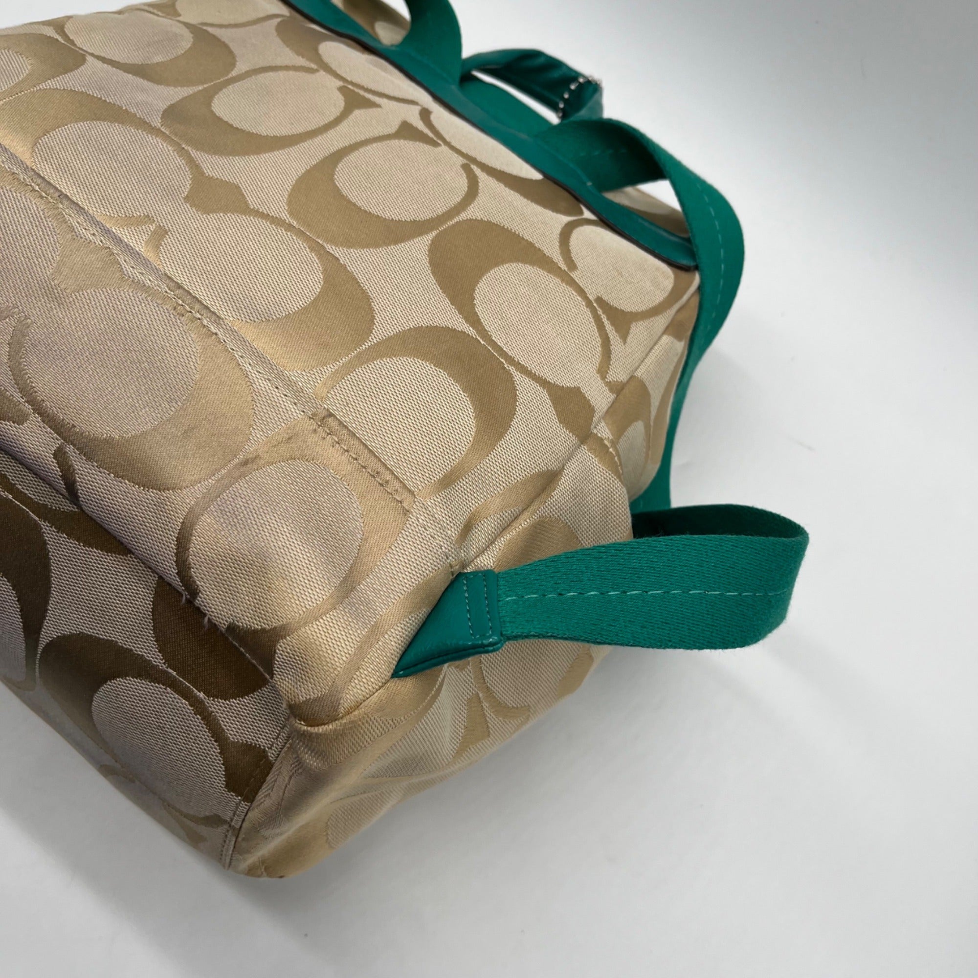 Coach Khaki And Blue Vintage Canvas Backpack