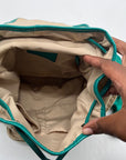 Coach Khaki And Blue Vintage Canvas Backpack