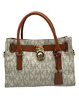 Michael Kors Ivory Monogram Canvas Hamilton Bag