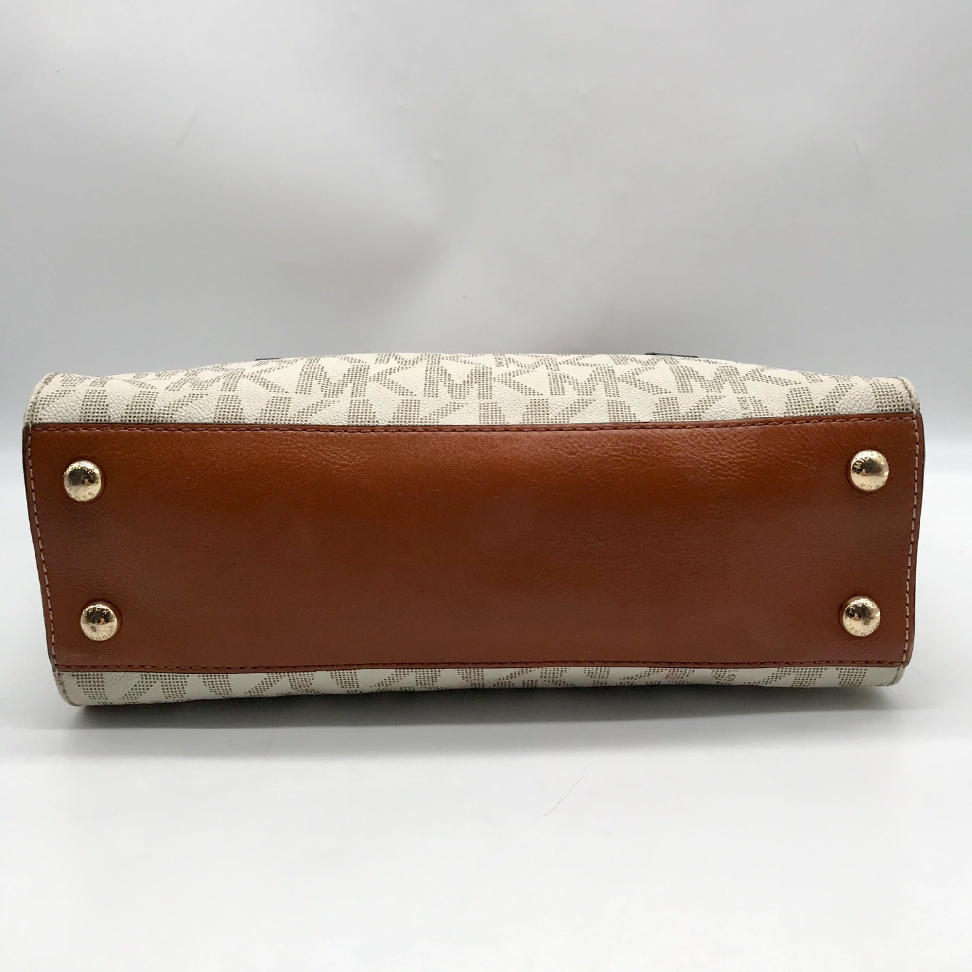 Michael Kors Ivory Monogram Canvas Hamilton Bag