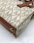 Michael Kors Ivory Monogram Canvas Hamilton Bag