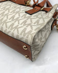 Michael Kors Ivory Monogram Canvas Hamilton Bag
