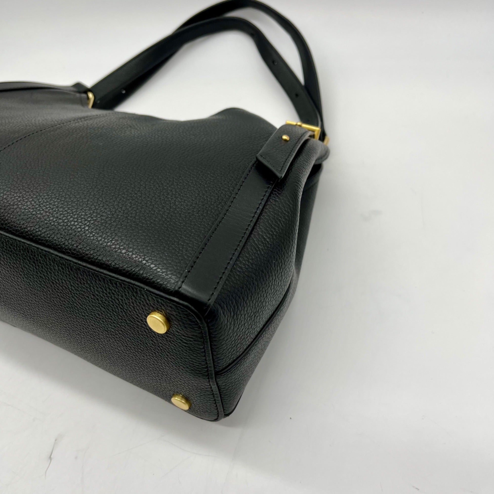 Giani Bernini Black Pebble Leather Tulip Large Tote