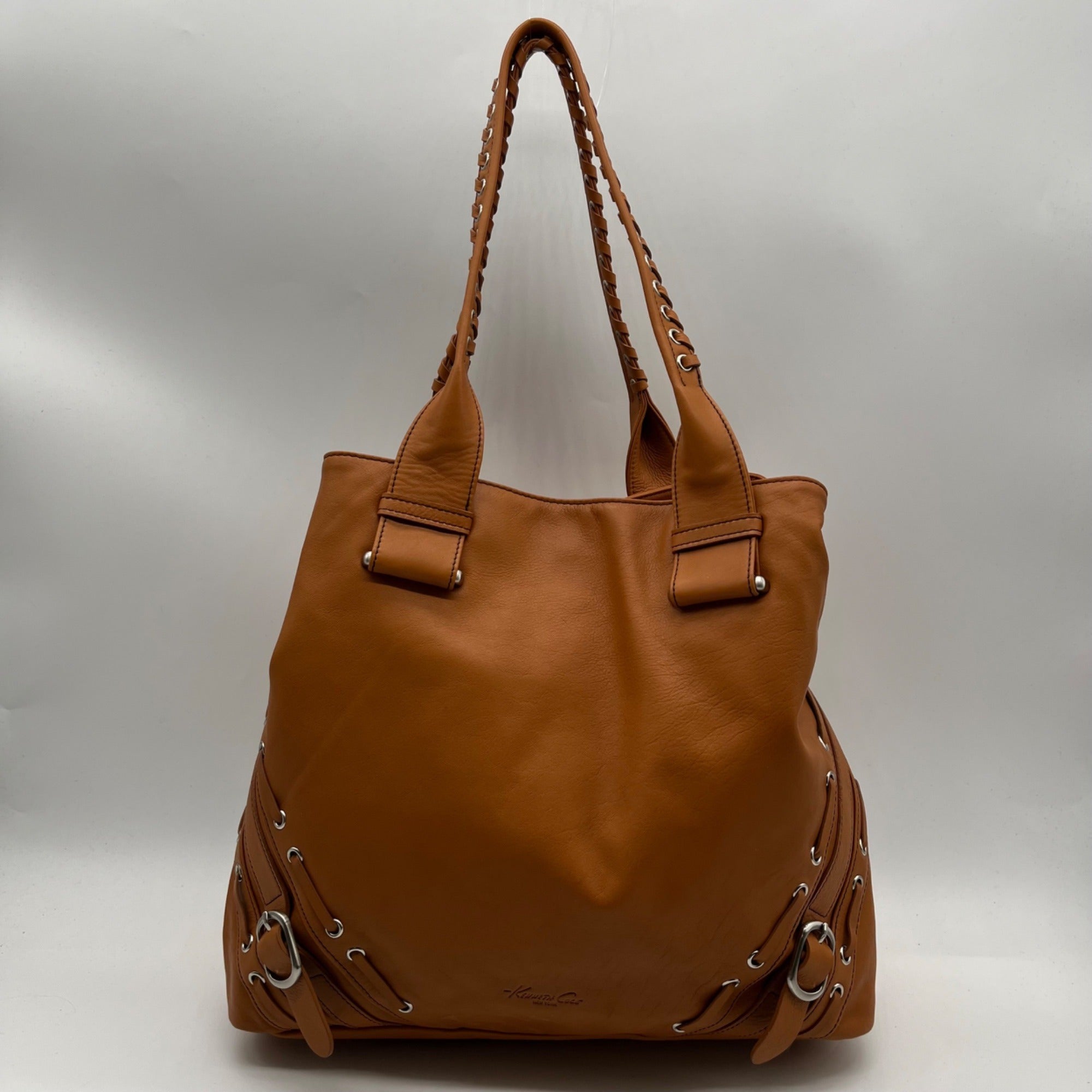 Kenneth Cole Brown Leather Tote Bag