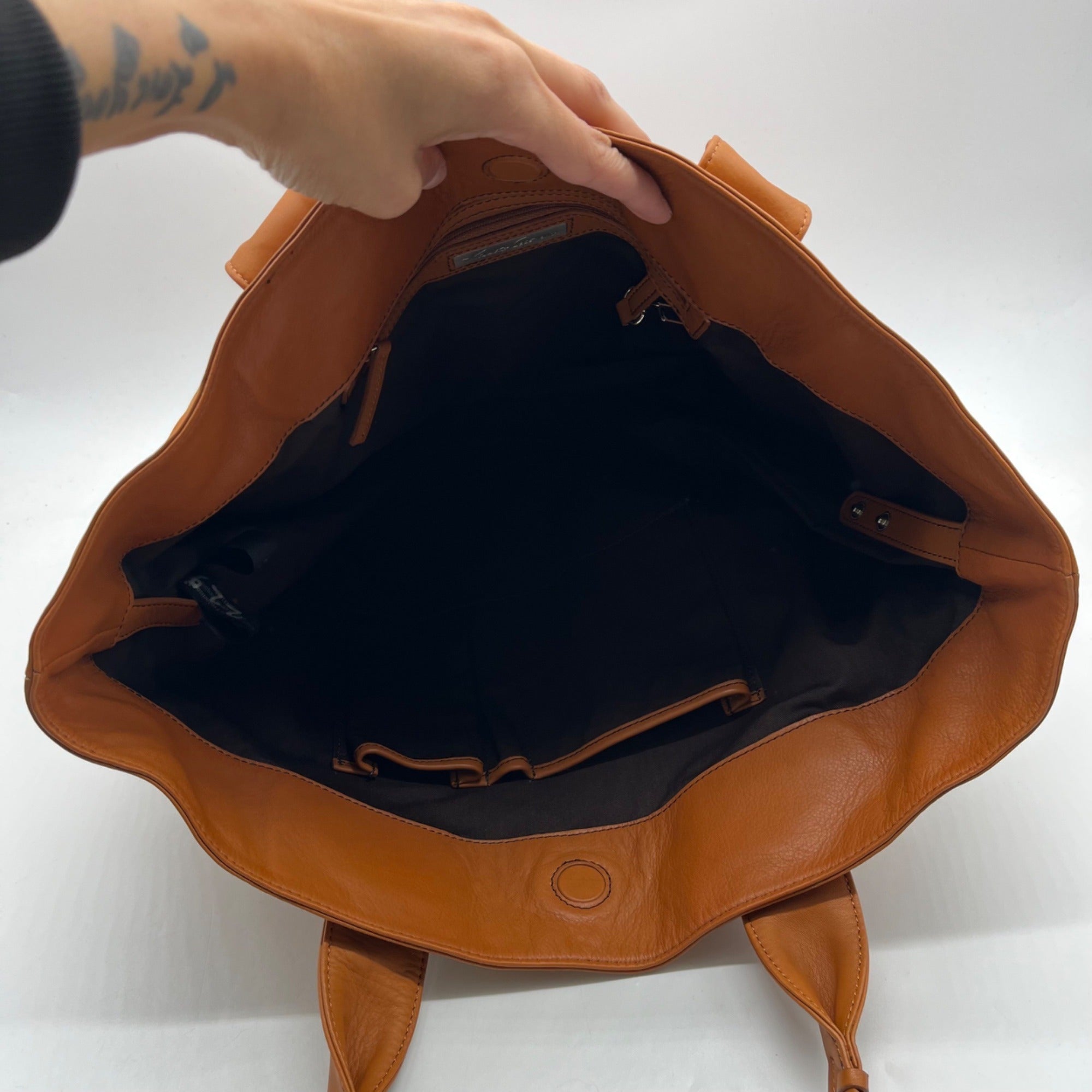 Kenneth Cole Brown Leather Tote Bag