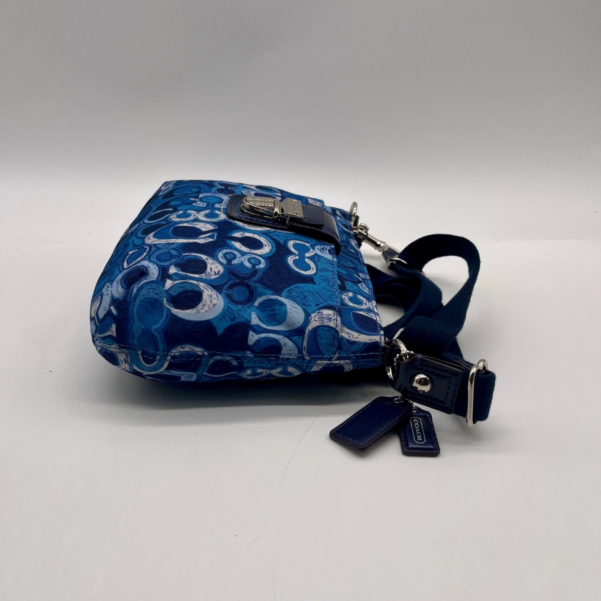 Coach Blue Fabric Poppy Shoulder Bag