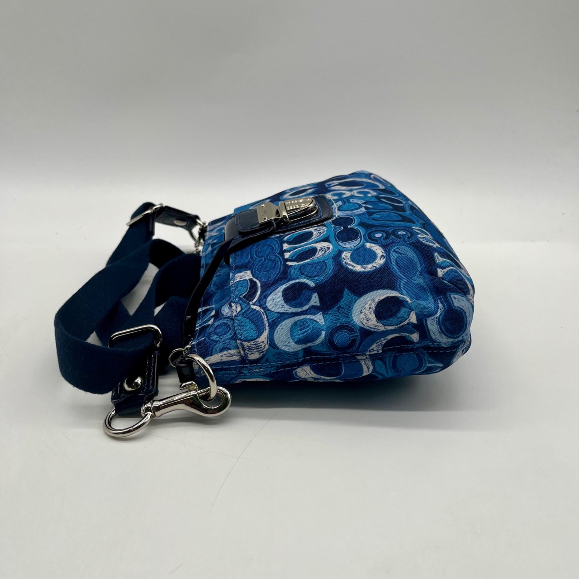 Coach Blue Fabric Poppy Shoulder Bag