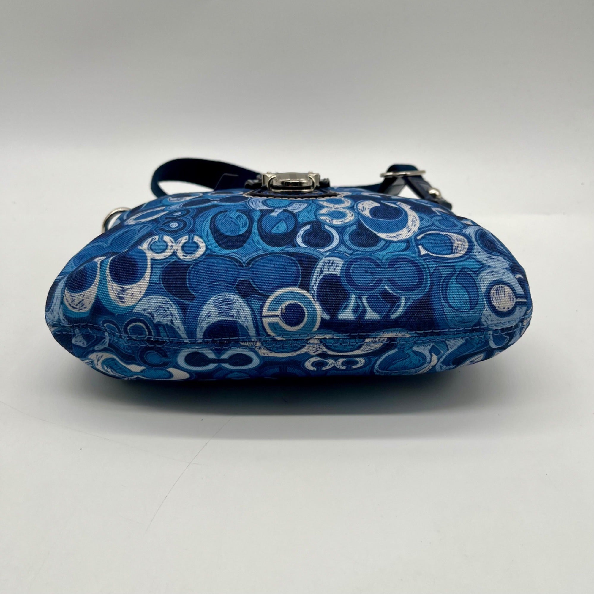 Coach Blue Fabric Poppy Shoulder Bag