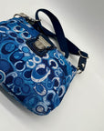 Coach Blue Fabric Poppy Shoulder Bag