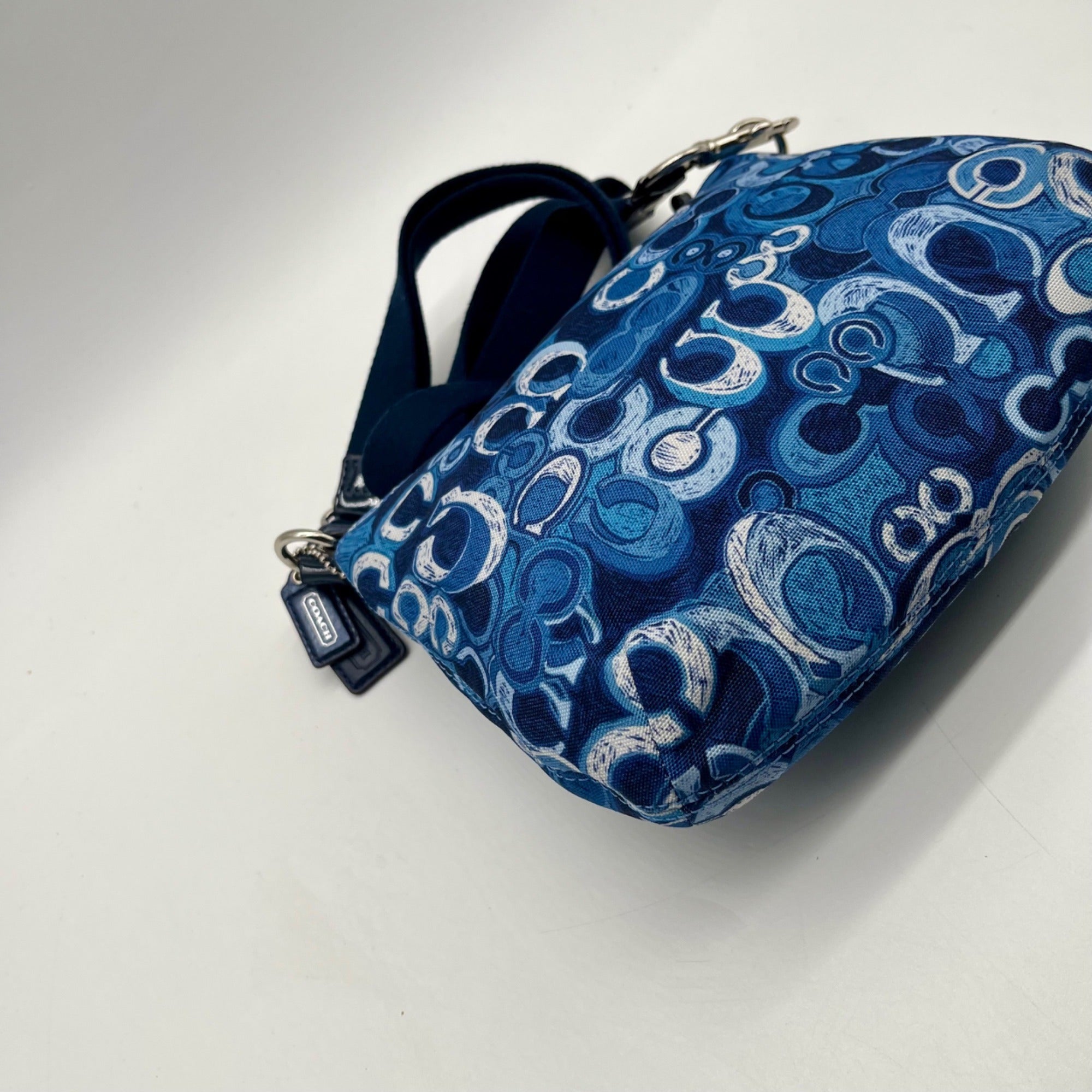 Coach Blue Fabric Poppy Shoulder Bag
