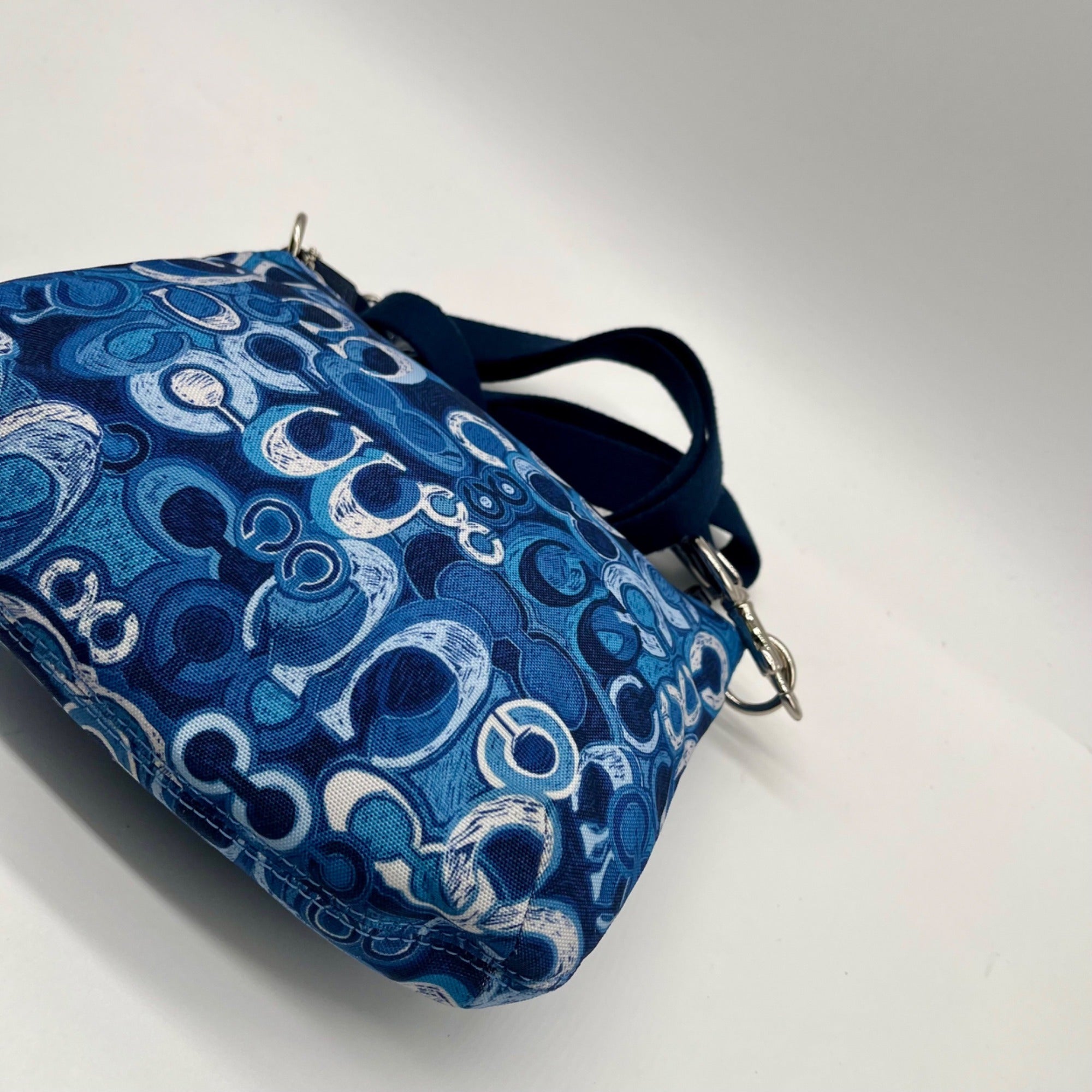 Coach Blue Fabric Poppy Shoulder Bag