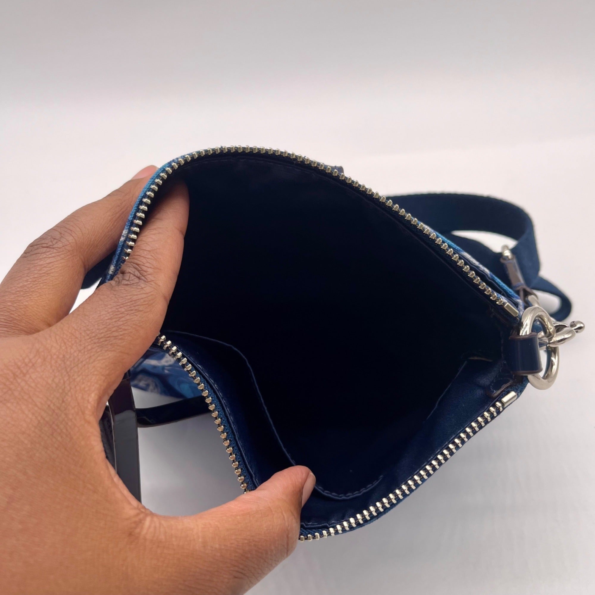Coach Blue Fabric Poppy Shoulder Bag