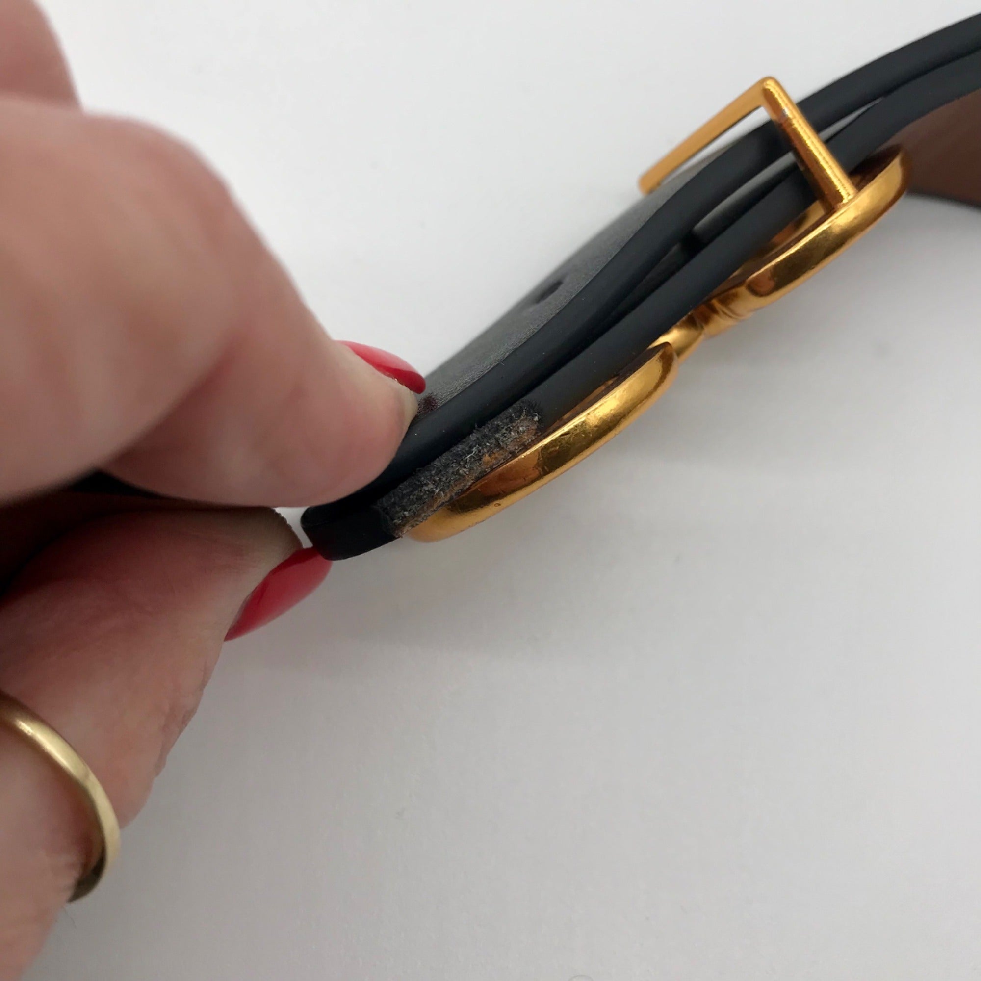 Ferragamo Black Leather Belt