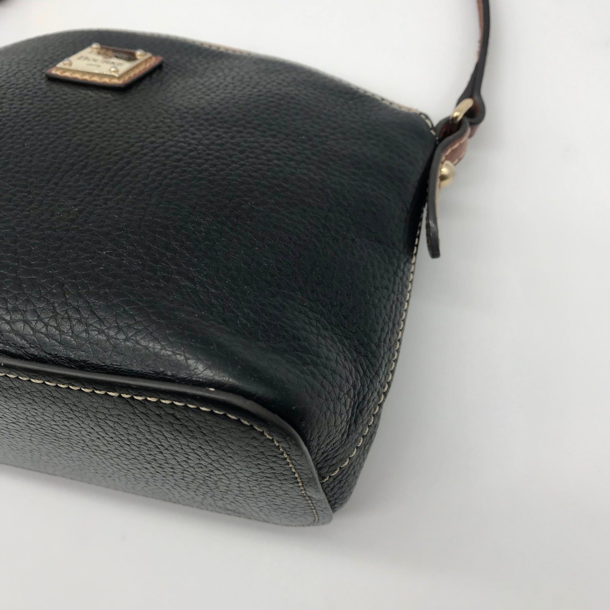 Dooney &amp; Bourke Black Pebbled Leather Crossbody Bag
