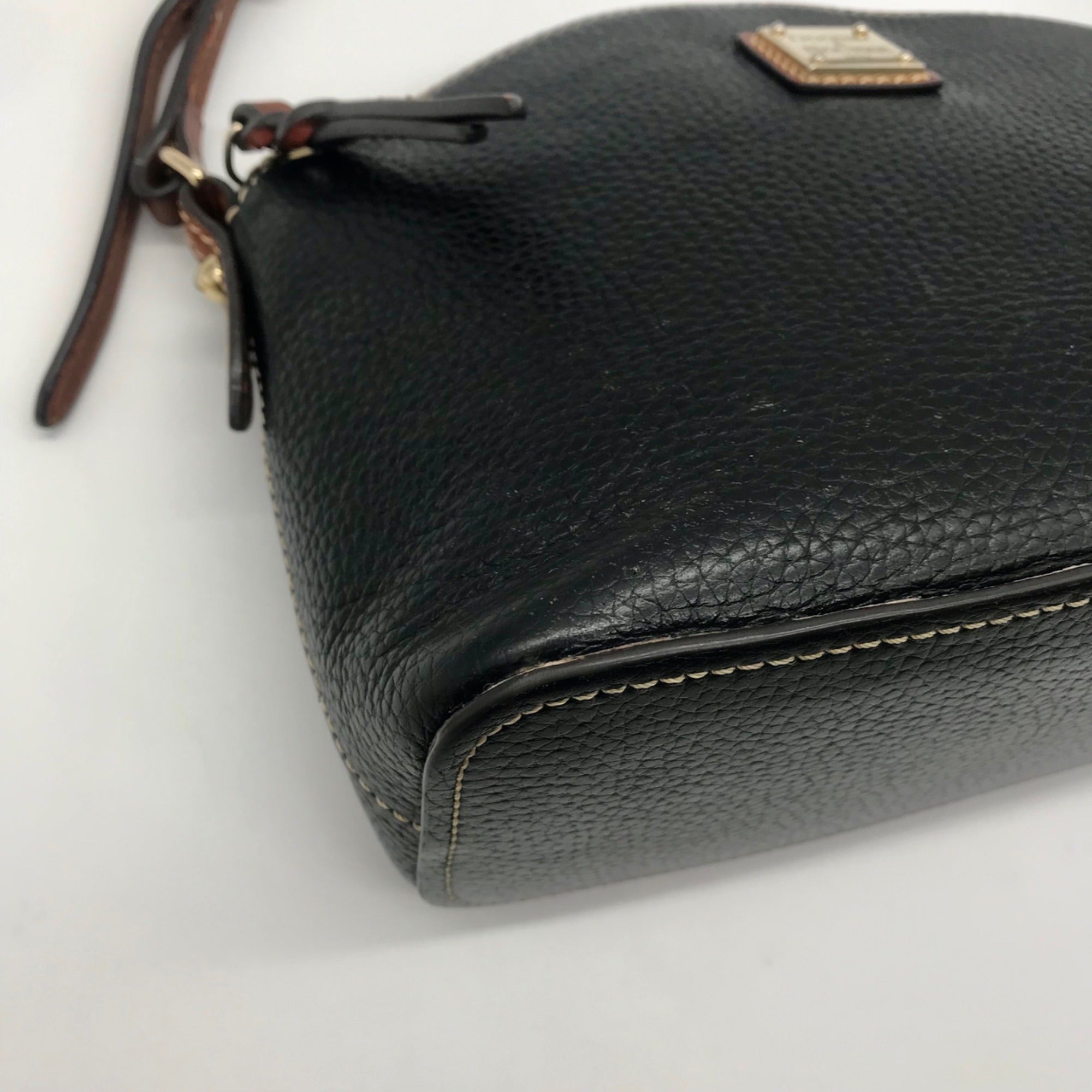 Dooney &amp; Bourke Black Pebbled Leather Crossbody Bag