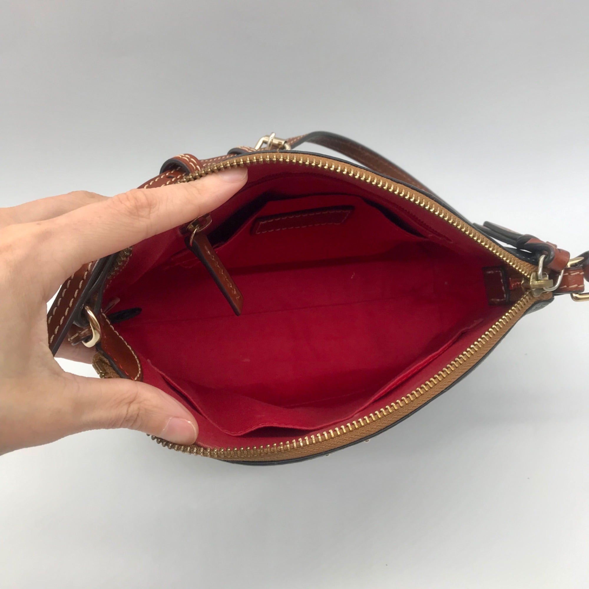 Dooney &amp; Bourke Black Pebbled Leather Crossbody Bag