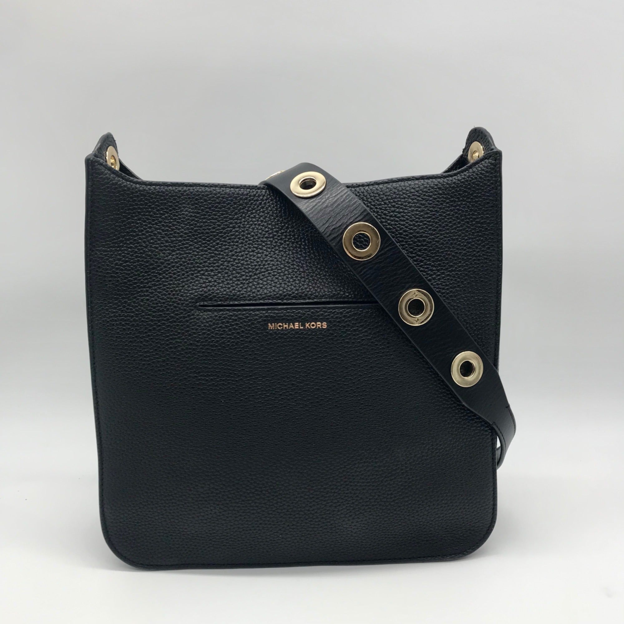 Michael Kors Black Pebbled Leather Sullivan Crossbody Bag