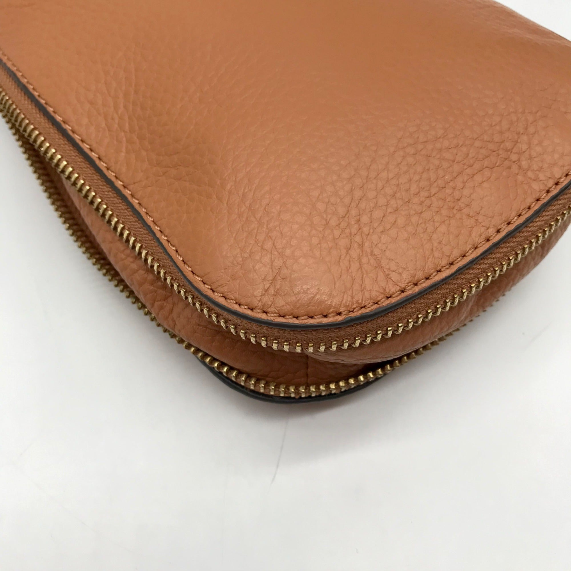 Vince Camuto Brown Pebbled Leather Kenzy Crossbody Bag