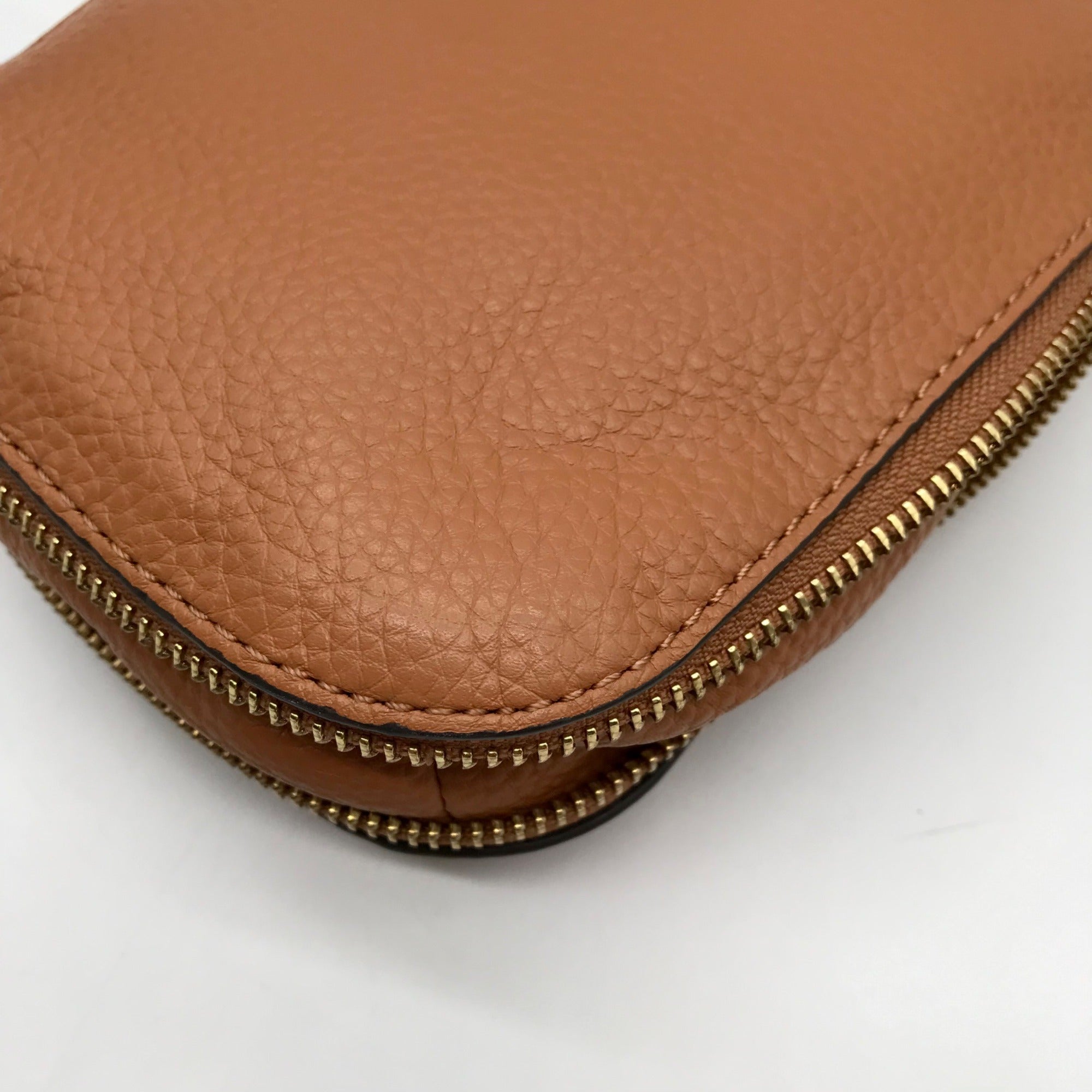 Vince Camuto Brown Pebbled Leather Kenzy Crossbody Bag
