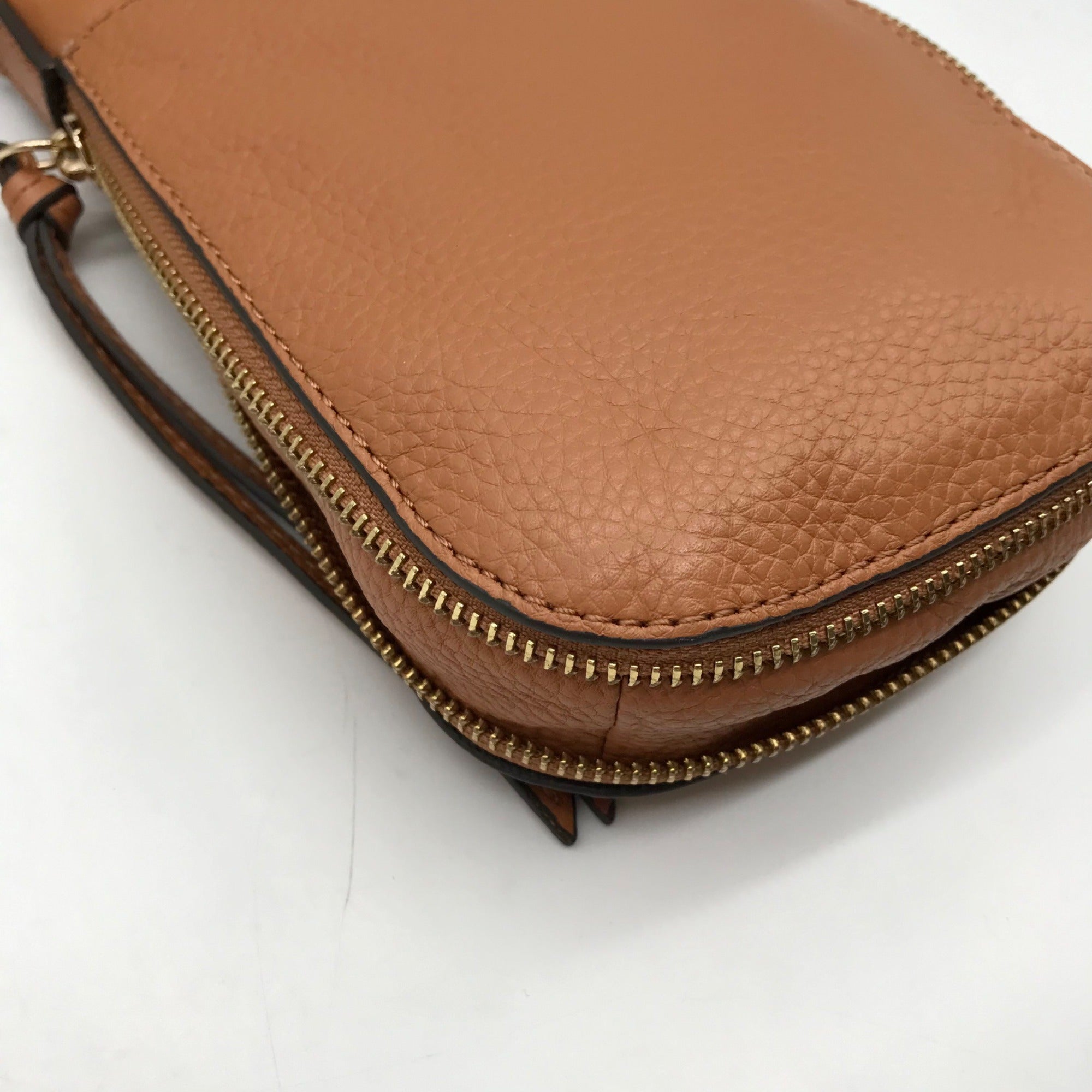 Vince Camuto Brown Pebbled Leather Kenzy Crossbody Bag