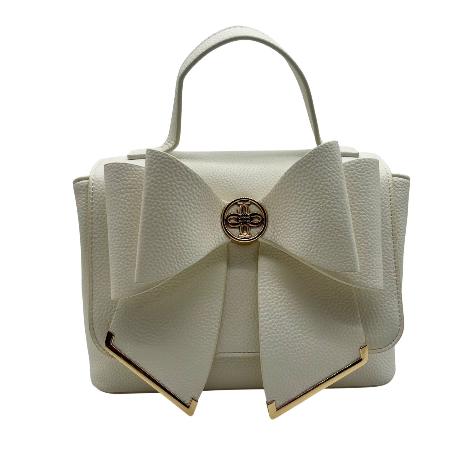 Like Dreams White Leather Bowtie Crossbody Bag