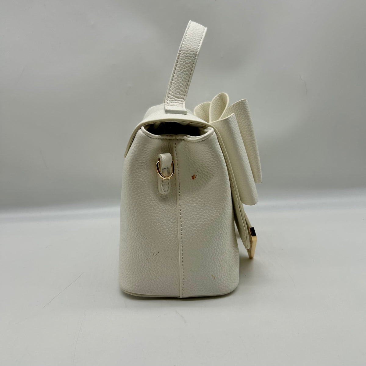 Like Dreams White Leather Bowtie Crossbody Bag