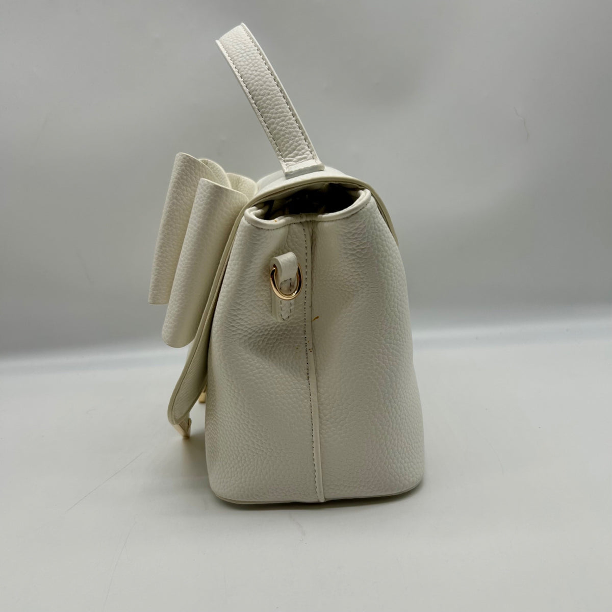 Like Dreams White Leather Bowtie Crossbody Bag