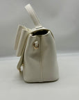 Like Dreams White Leather Bowtie Crossbody Bag