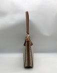 Michael Kors Vanilla And Acorn Coated Canvas Jet Set Logo Shoulder Bag