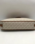 Michael Kors Vanilla And Acorn Coated Canvas Jet Set Logo Shoulder Bag