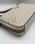 Michael Kors Vanilla And Acorn Coated Canvas Jet Set Logo Shoulder Bag