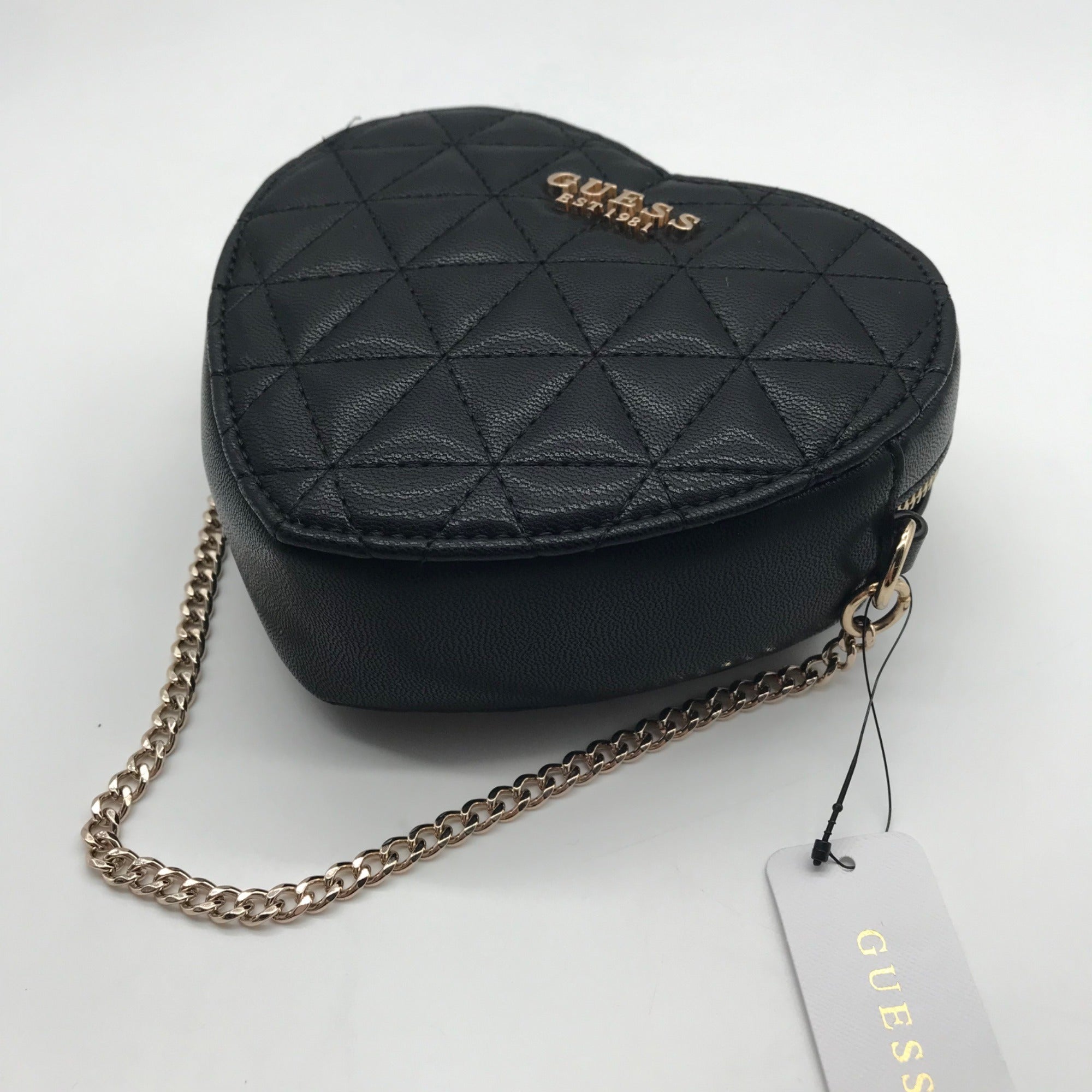 Guess Black Quilted Kori Heart Bag