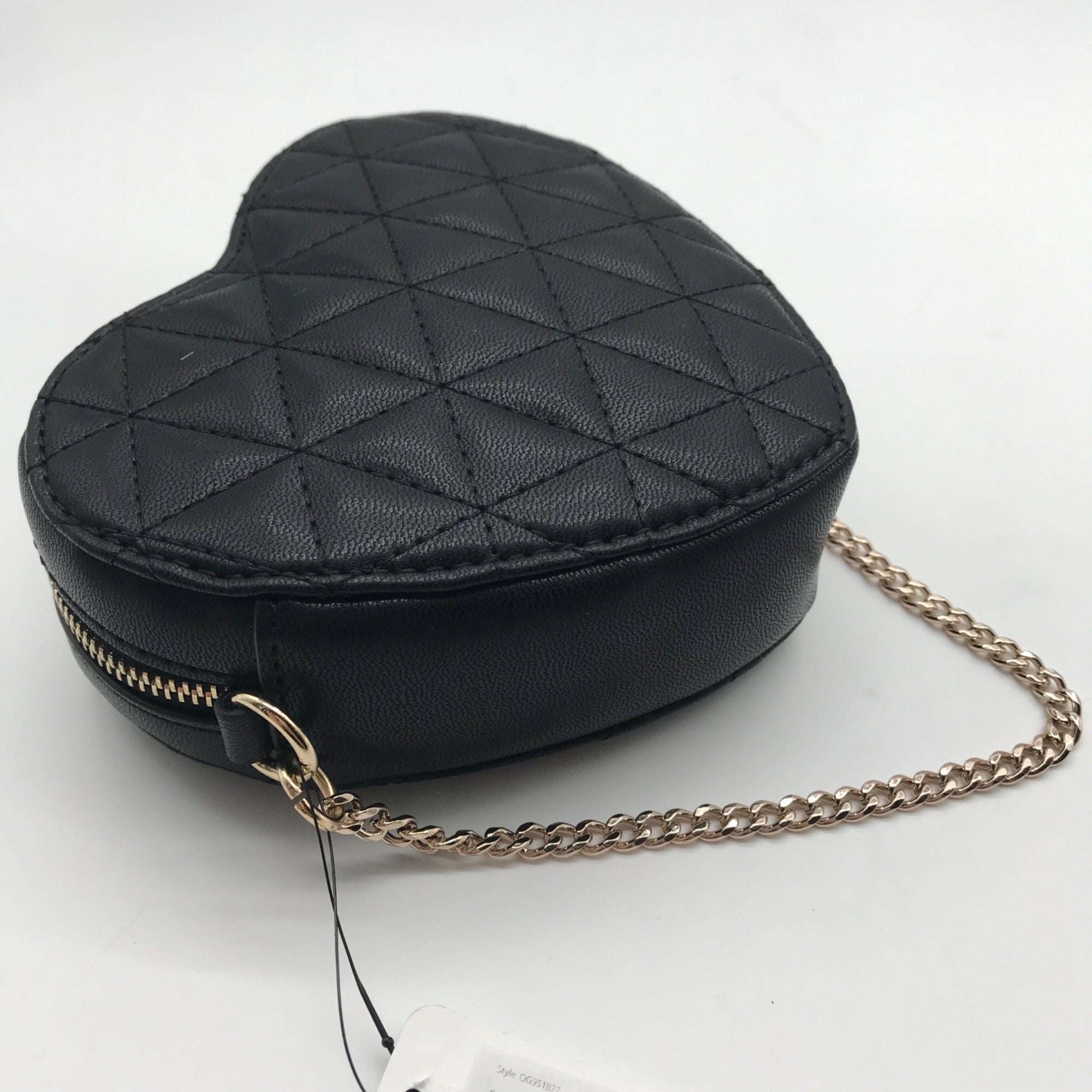 Guess Black Quilted Kori Heart Bag